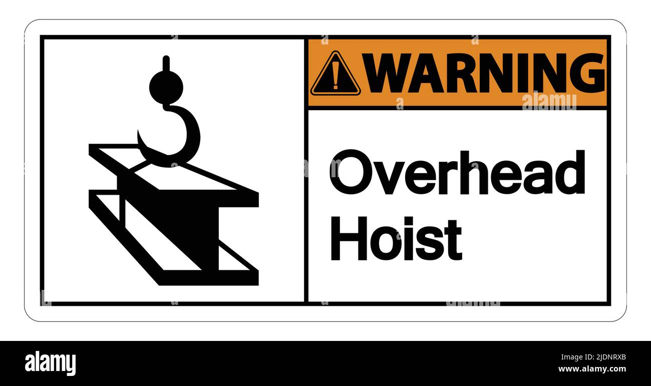 Warnung: Symbol Für Das Hebezeug Auf Weißem Hintergrund Isolieren, Vektorgrafik Stock Vektor