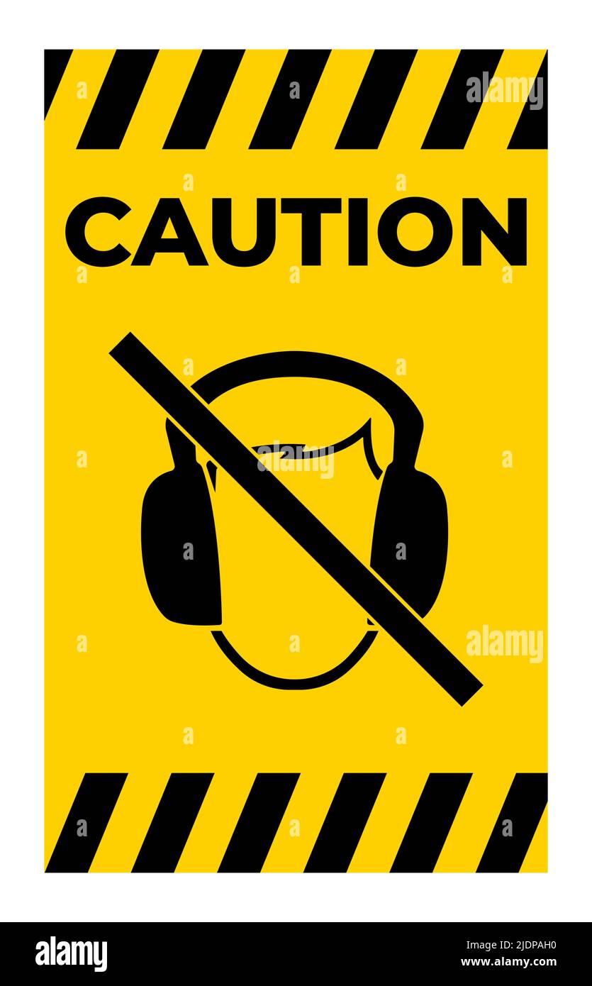 Kein Gehörschutz erforderlich, nehmen Sie die Kopfhörer heraus Stock Vektor