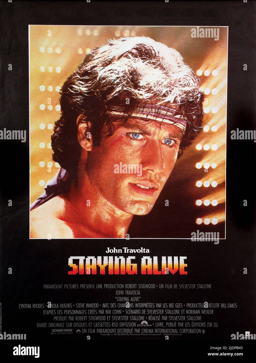 JOHN TRAVOLTA FILMPOSTER, STAYING ALIVE, 1983 Stockfoto