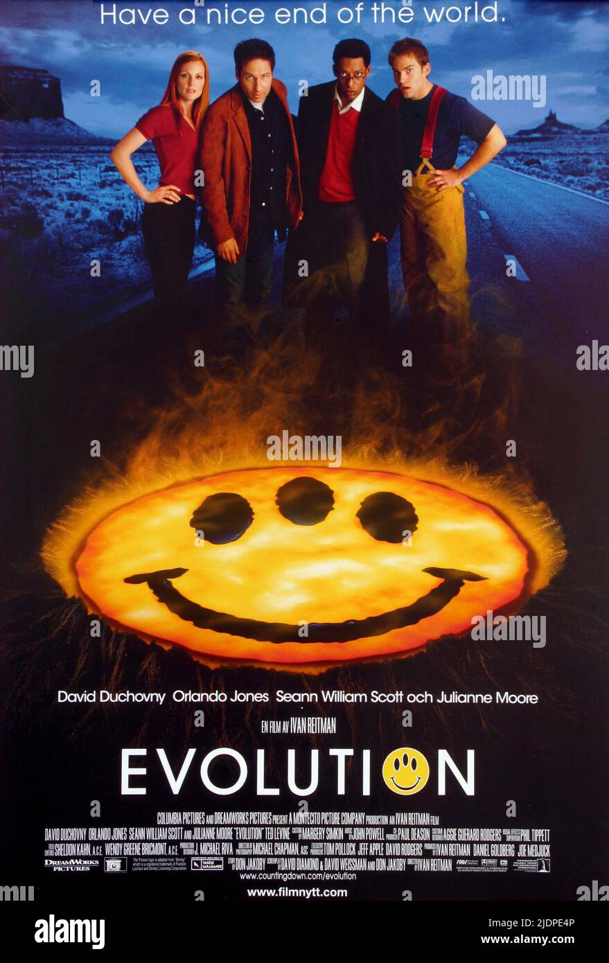 MOORE, DUCHOVNY, Jones, Poster, EVOLUTION, 2001 Stockfoto