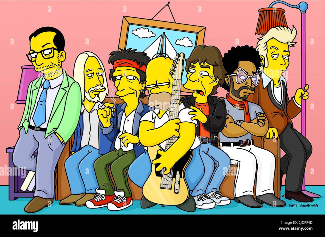 COSTELLO, PETTY, RICHARDS, SIMPSON, JAGGER, KRAVITZ, SETZER, THE SIMPSONS: SAISON 14, 2002 Stockfoto