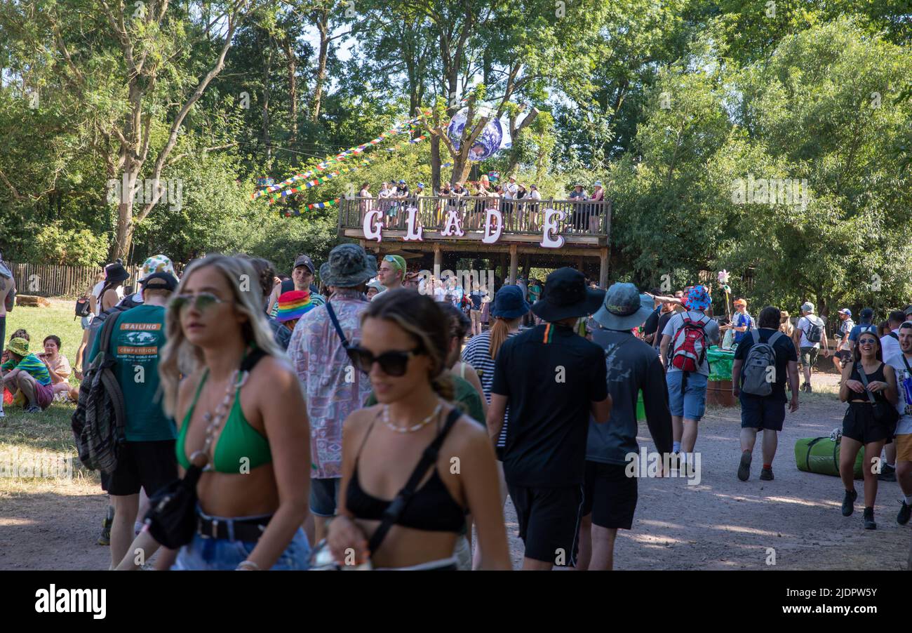 Glastonbury Festival 2022. Mittwoch, Erster Tag, 22. Juni 2022. Kredit: Alamy Live Nachrichten/Charlie Raven Stockfoto