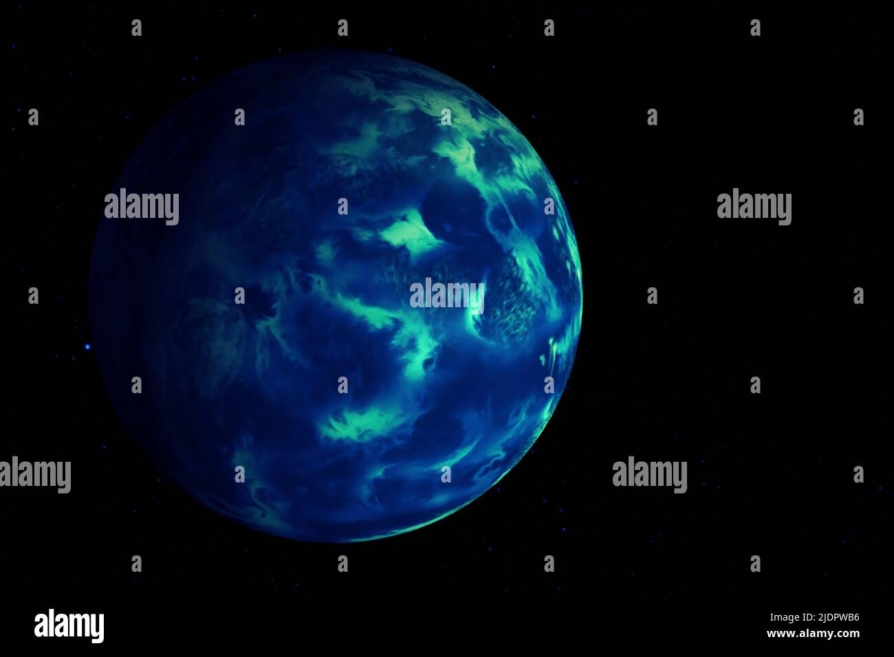 Entfernter Exoplanet, im dunklen Raum. Elemente dieses Bildes, die von der NASA eingerichtet wurden. Hochwertige Fotos Stockfoto