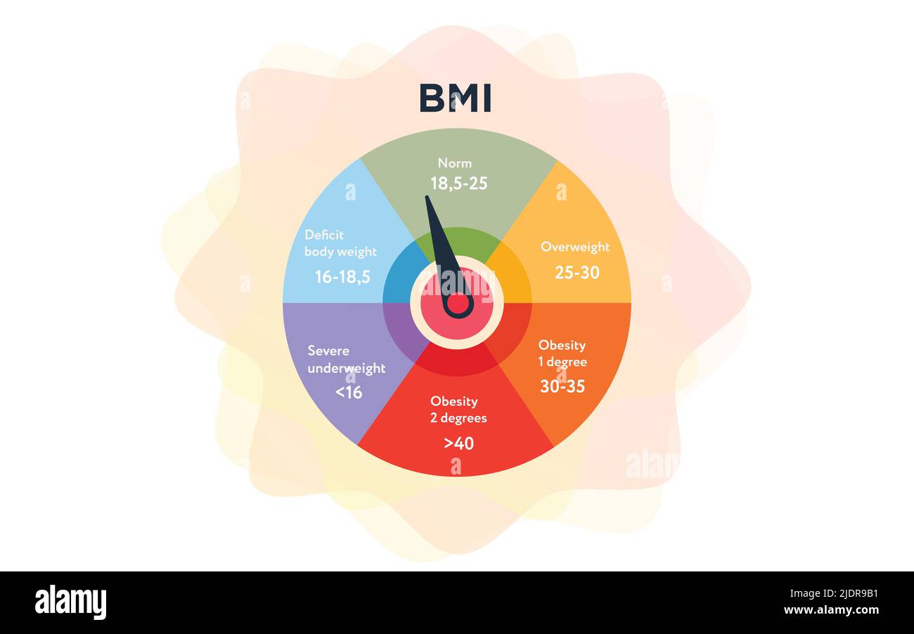 BMI-Skalenmessgerät. Vektorgrafik. Stock Vektor