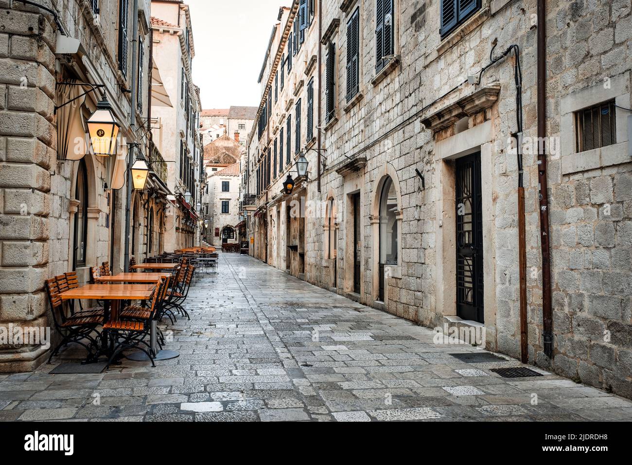 Gasse von Dubrovnik Stockfoto