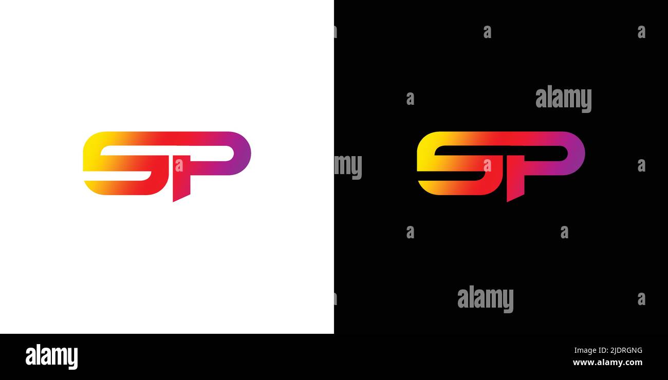 Modernes und elegantes SP-Logo mit Anfangsbuchstaben Stock Vektor