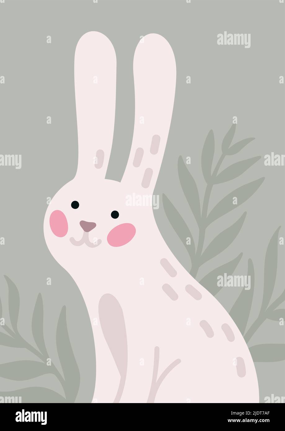 Bunny Frühling Zweige Poster Stock Vektor