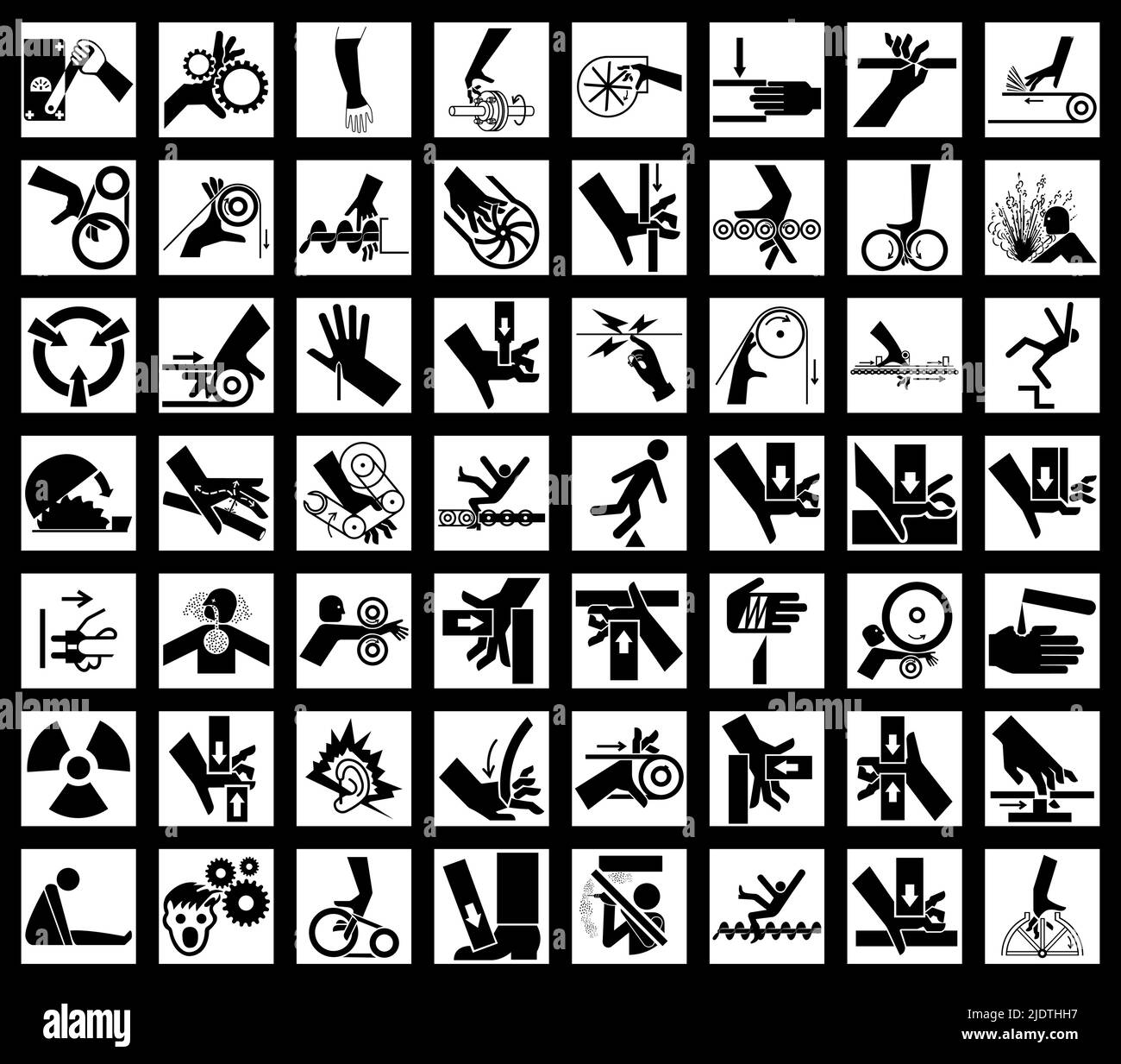 Warnschild Arbeitsgefahr auf weißem Hintergrund Stock Vektor