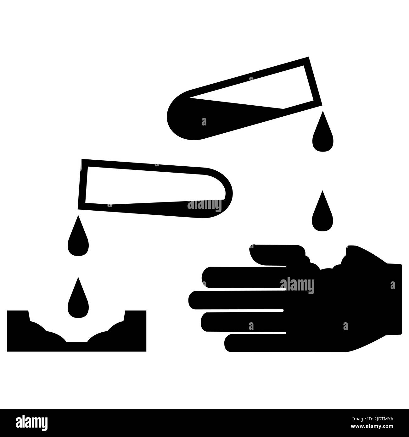 Gefahrstoffzeichen Symbol brennbarer Schädel radioaktive Gefahr korrosiv Stock Vektor