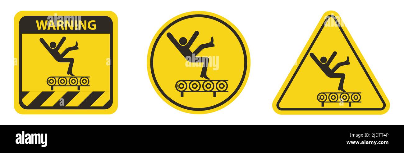 Sturzgefahr Durch Das Symbol Des Förderers Stock Vektor