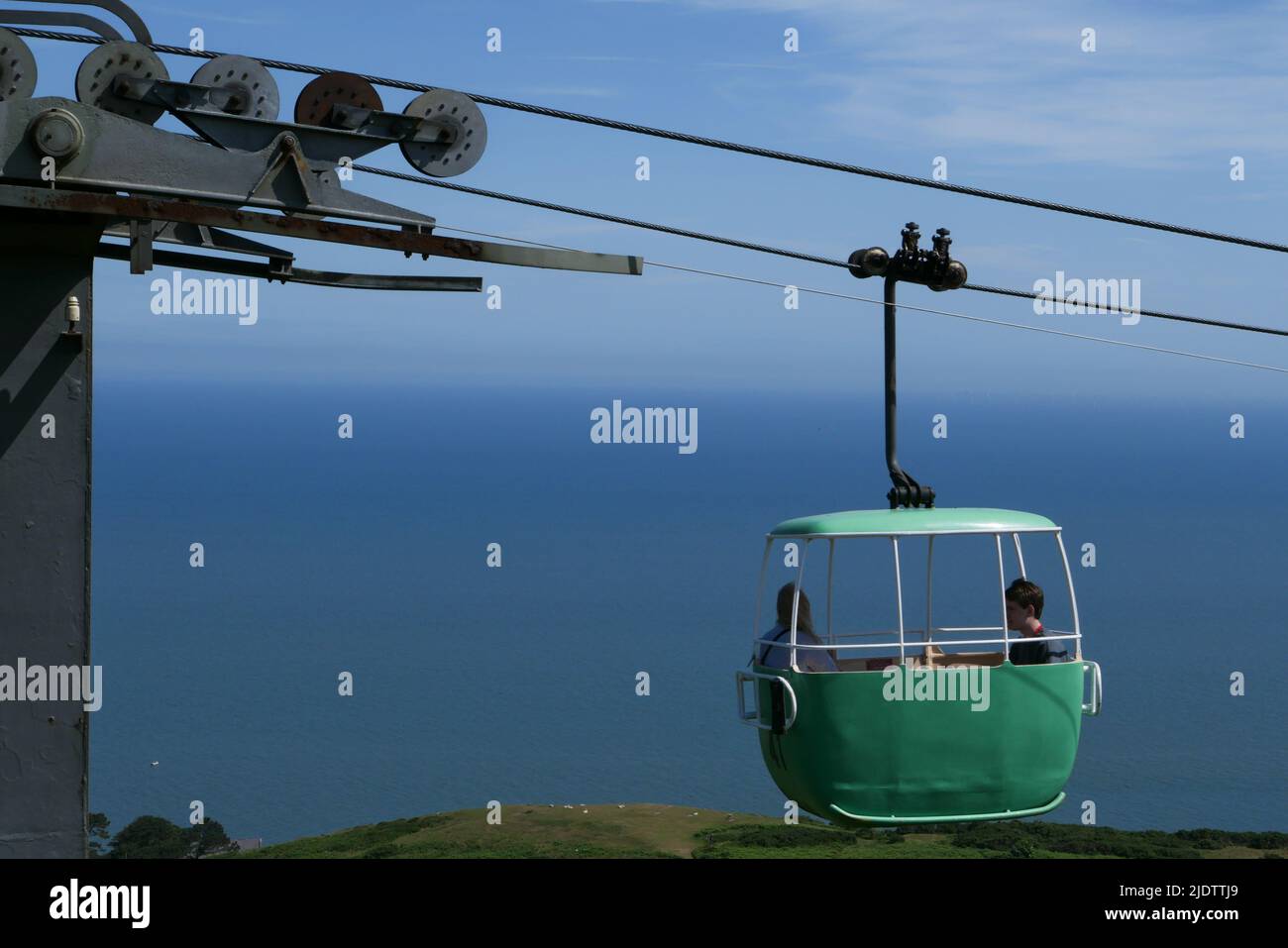 Llandudno Cable Cars, Great Orme, Nordwales. Stockfoto