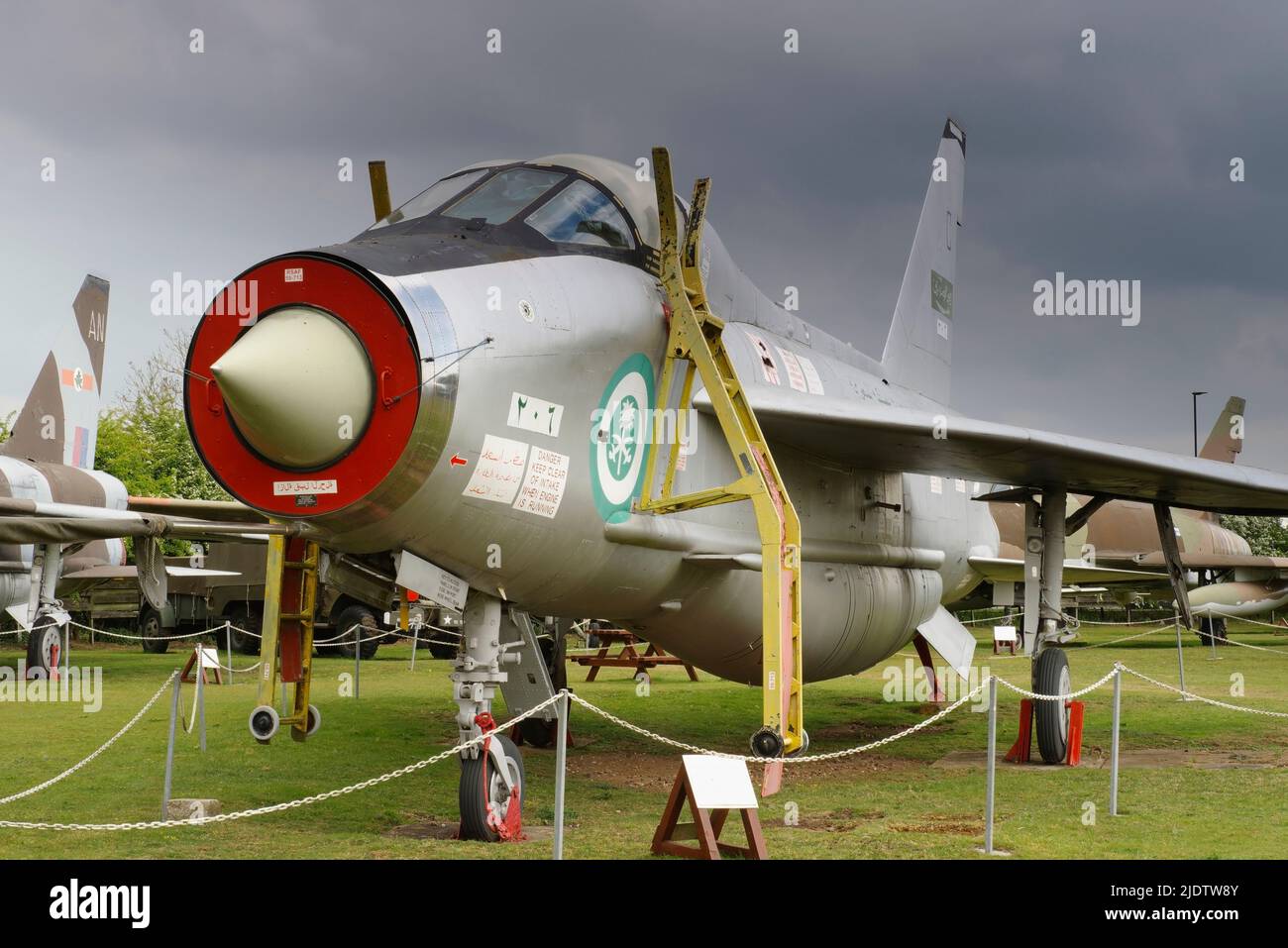English Electric Lightning T55, 55-713, im Midland Air Museum, Coventry Air Museum. Stockfoto