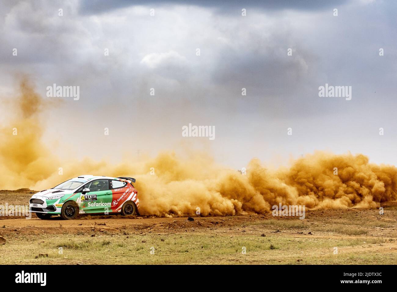 Nairobi, Kenia - 23/06/2022, 34 WAHOME Maxine (ken), WAIGWA Murage (ken), Ford Fiesta Rally3, Aktion während der Safari Rally Kenya 2022, 6. Runde der WRC World Rally Car Championship 2022, vom 23. Bis 26. Juni 2022 in Nairobi, Kenia - Foto: Nikos Katikis/DPPI/LiveMedia Stockfoto
