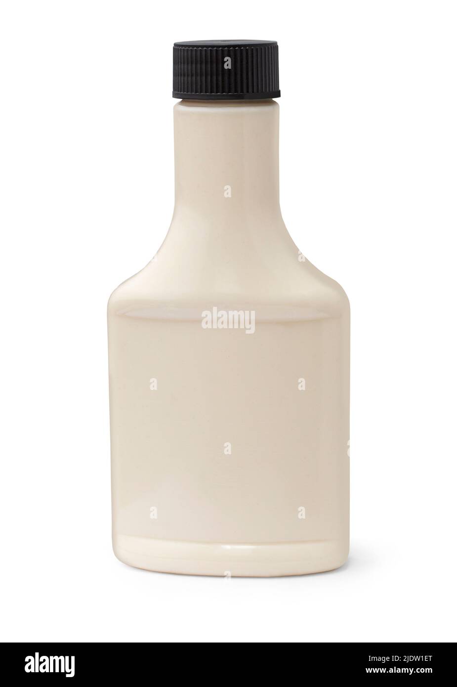 bbq-Sauce Plastikflasche isoliert auf weißem Hintergrund mit Clipping-Pfad Stockfoto