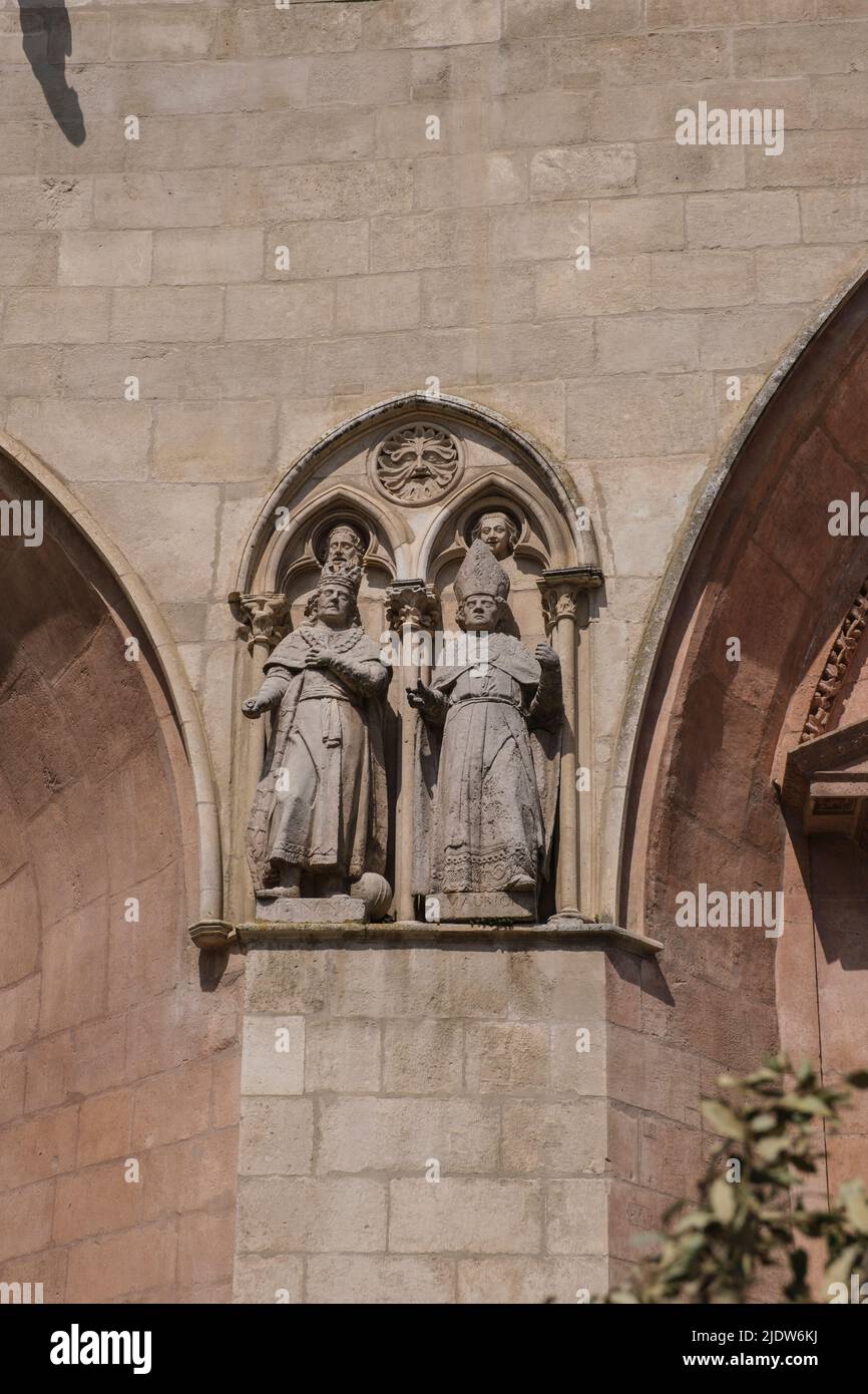 Spanien, Burgos. Kathedrale Santa Maria Schnitzereien, ein Weltkulturerbe. Stockfoto