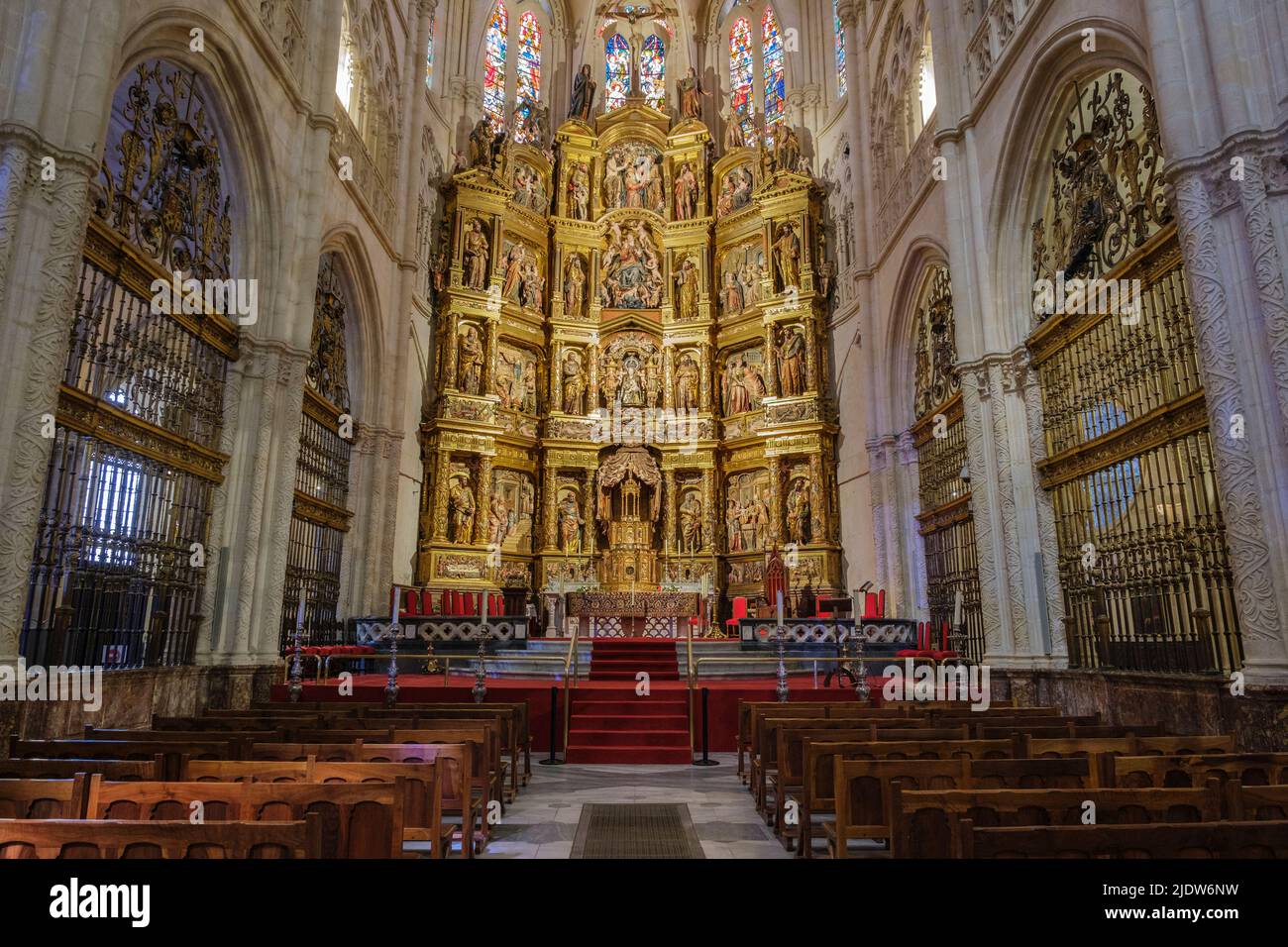 Spanien, Burgos. Kathedrale von Santa Maria, Hauptaltar, 16.. Jahrhundert, St. Thecla-Kapelle. Stockfoto