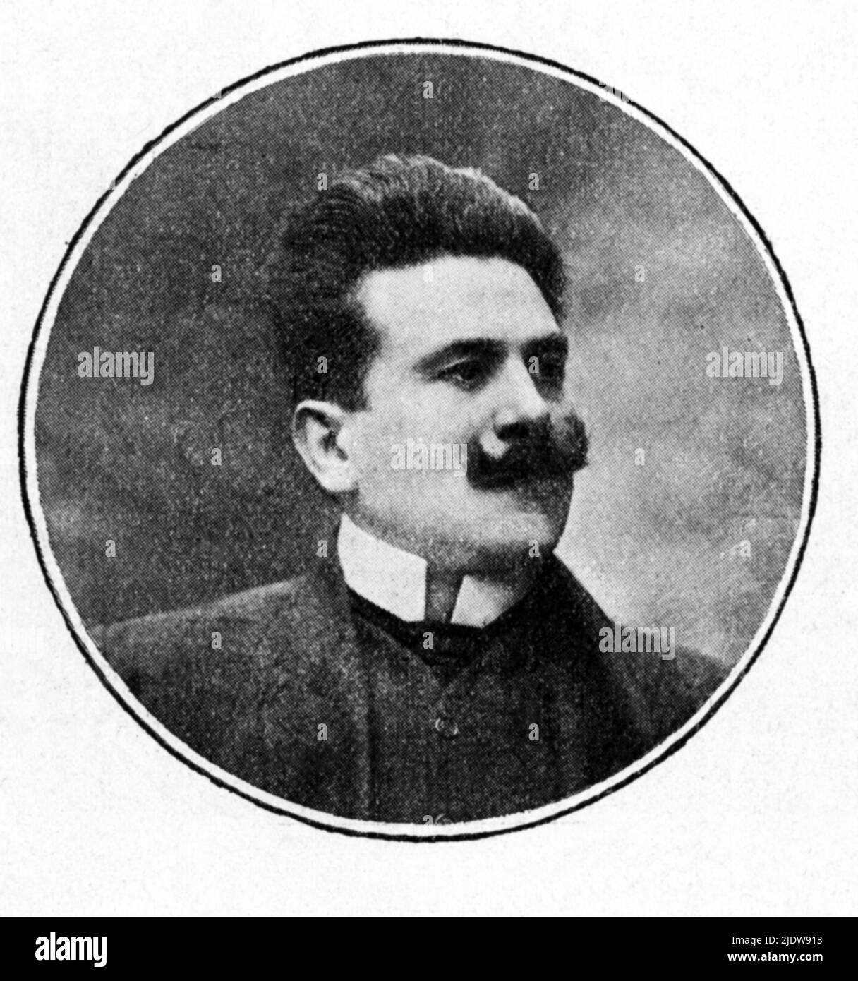 1910 , ITALIEN : der italienische Komponist und Dirigent GIANNI BUCCERI ( 1872 - 1953 ) - MUSICA - COMPOSITORE - DIRETTORE D' ORCHESTRA - MUSIK - Klassik - Portrait - ritratto - Schnurrbart - Baffi - colletto - Kragen ---- Archivio GBB Stockfoto