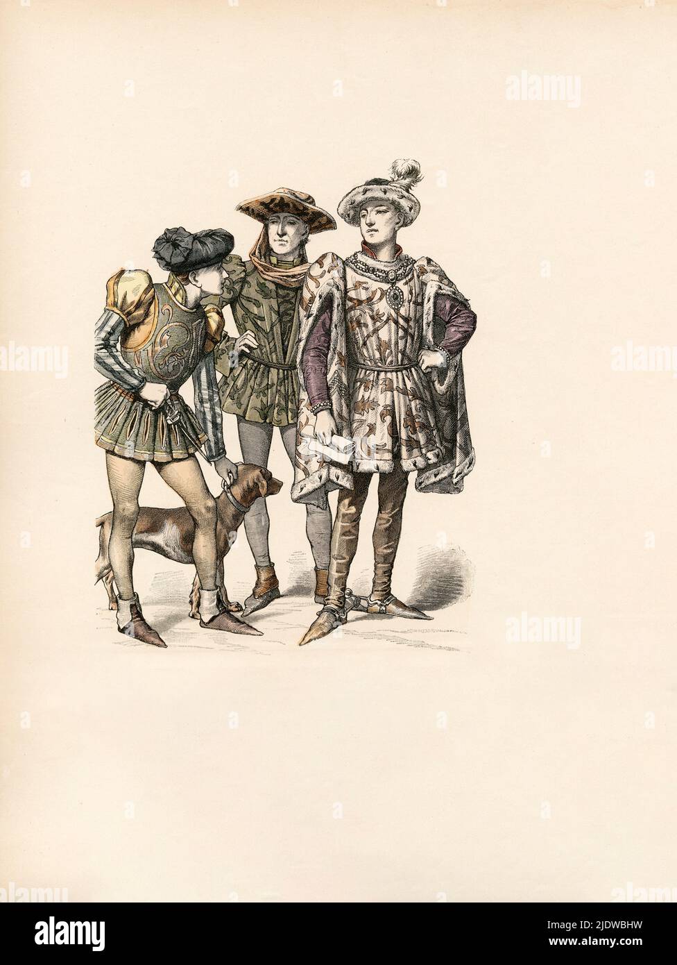 Charles der Kühne, Burgund, Mitte 15.. Jahrhundert, Illustration, die Geschichte des Kostüms, Braun & Schneider, München, Deutschland, 1861-1880 Stockfoto