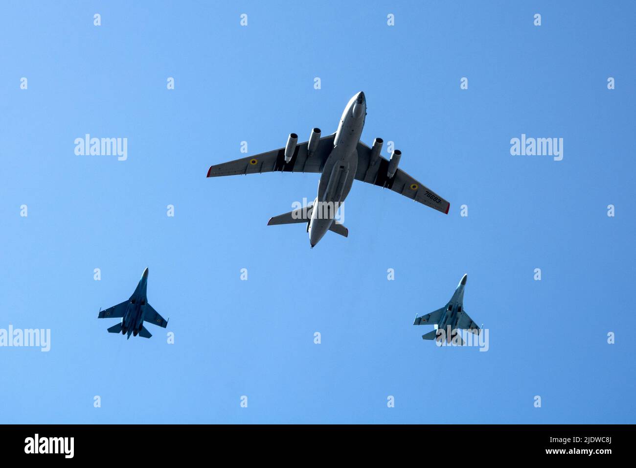 Militärparade der Luftwaffe in Kiew am Unabhängigkeitstag der Ukraine 24. August 2018 Stockfoto