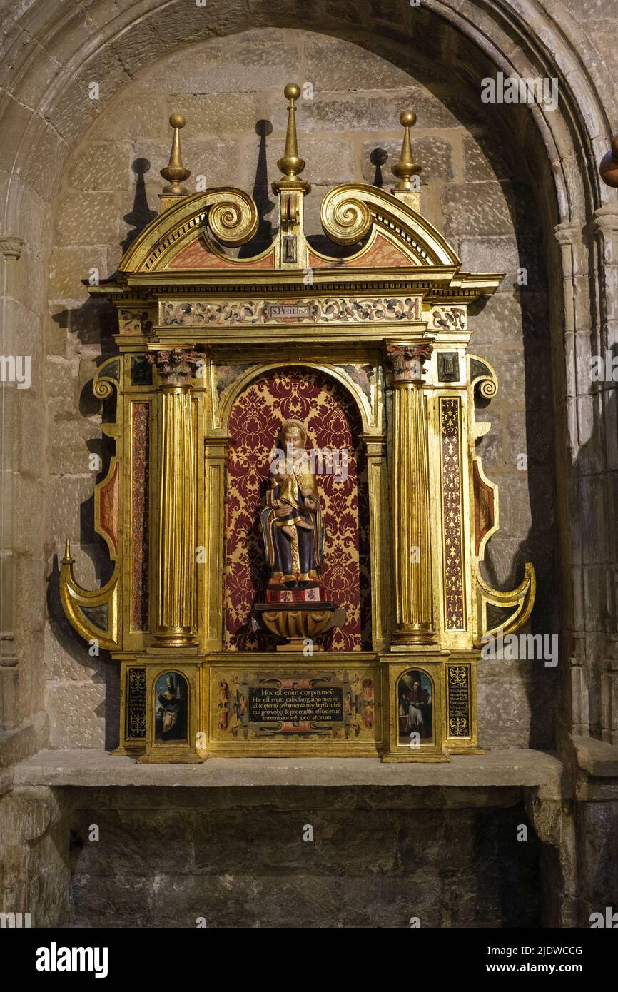 Spanien, Santo Domingo de la Calzada. Kapelle Altarbild in der Kathedrale von Santo Domingo de la Calzada. Stockfoto