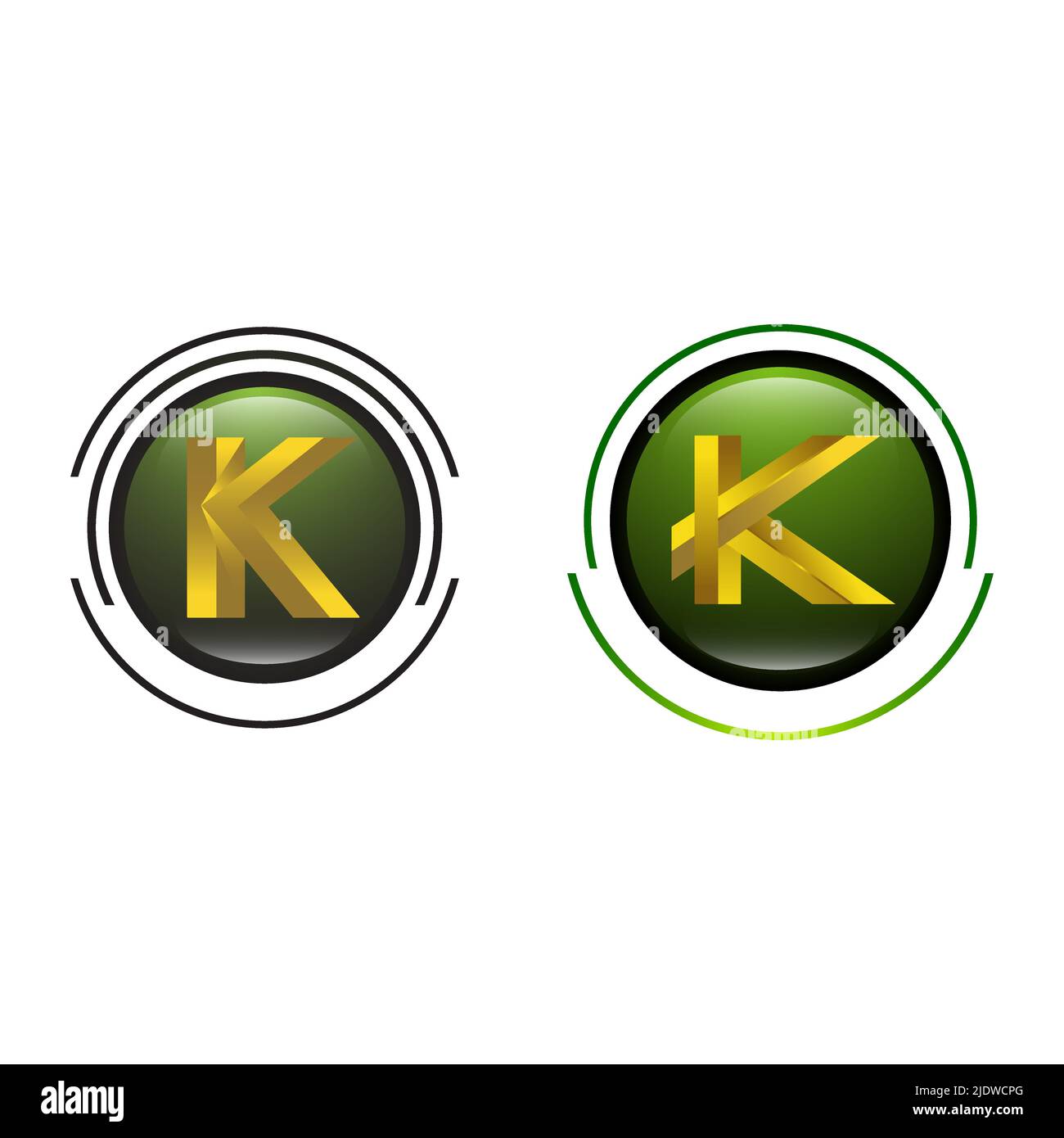 Designvorlage Elements.EPS 10: Symbol für das Logo „Buchstabe K“ festlegen Stock Vektor