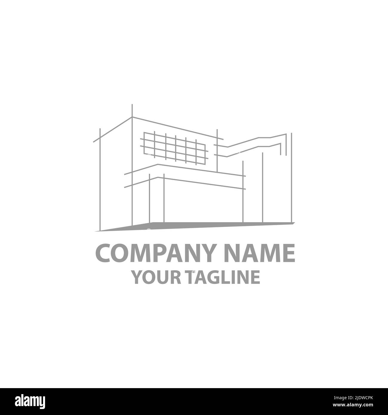 Minimalistisches Architekturlogo mit Logo-Design im Kunststil und Visitenkartenvorlage.EPS 10 Stock Vektor