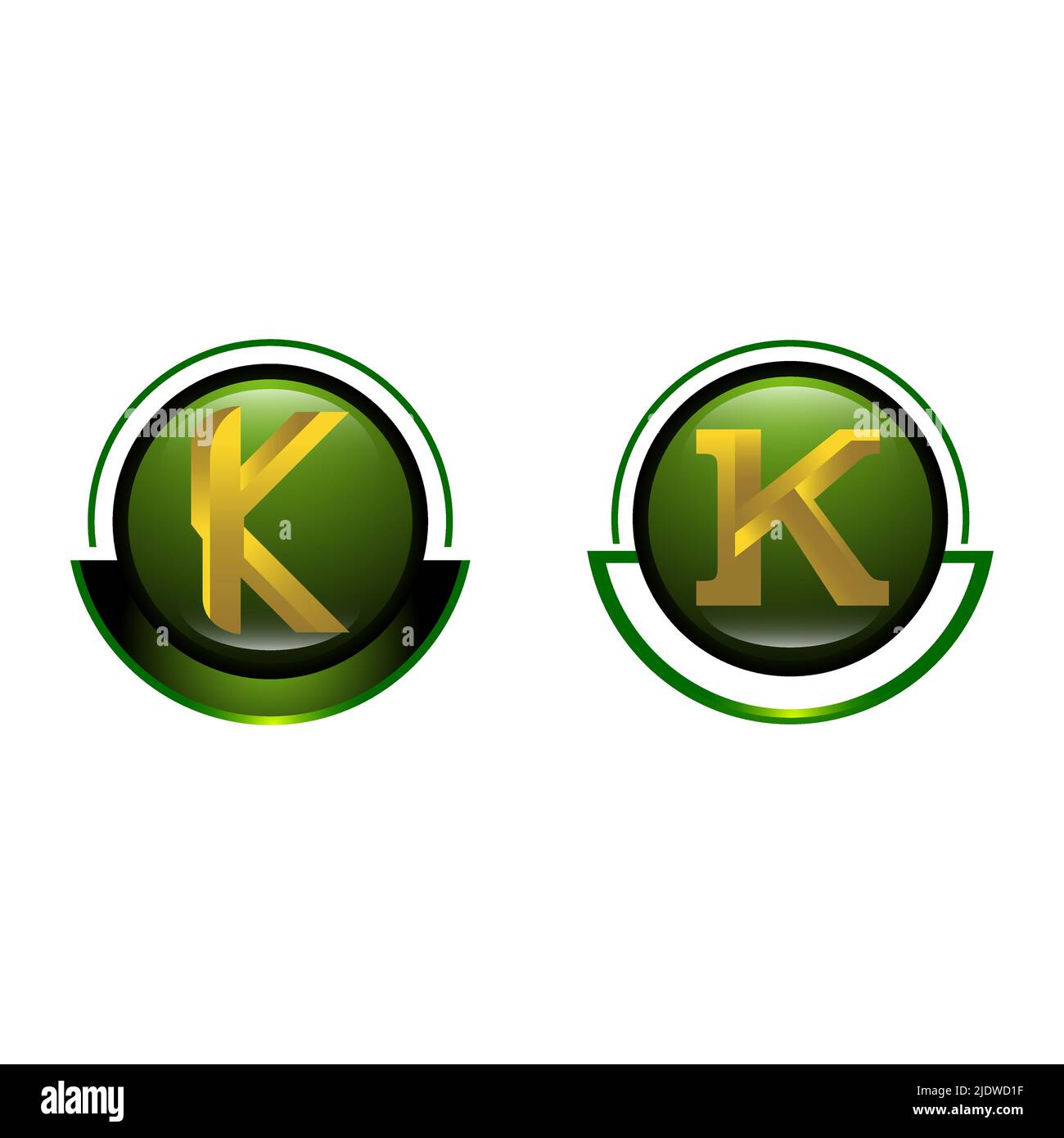 Designvorlage Elements.EPS 10: Symbol für das Logo „Buchstabe K“ festlegen Stock Vektor