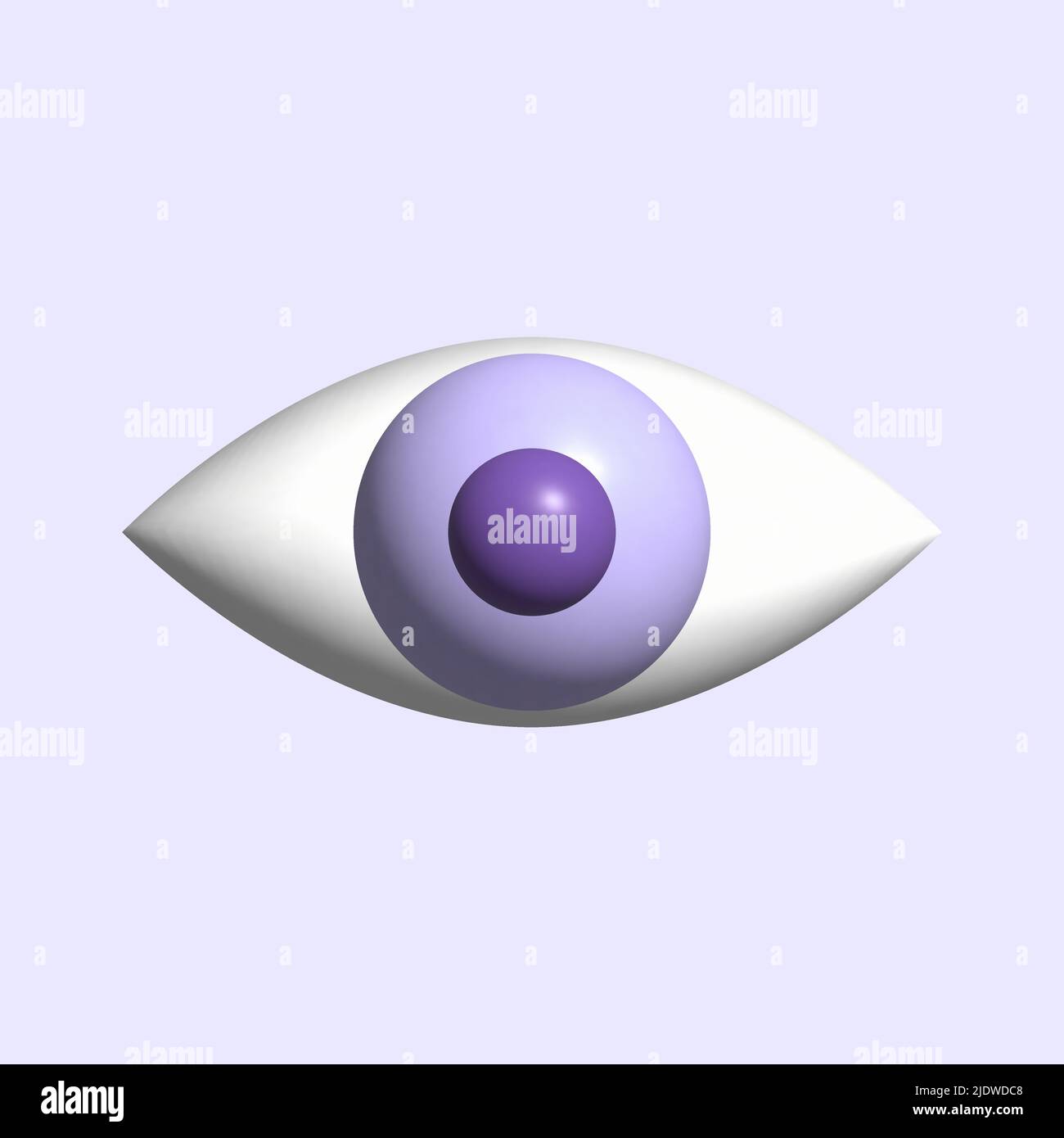 3D Augensymbol. Design für Web- und mobile Apps. Minimalistischer Cartoon-Stil. Stock Vektor