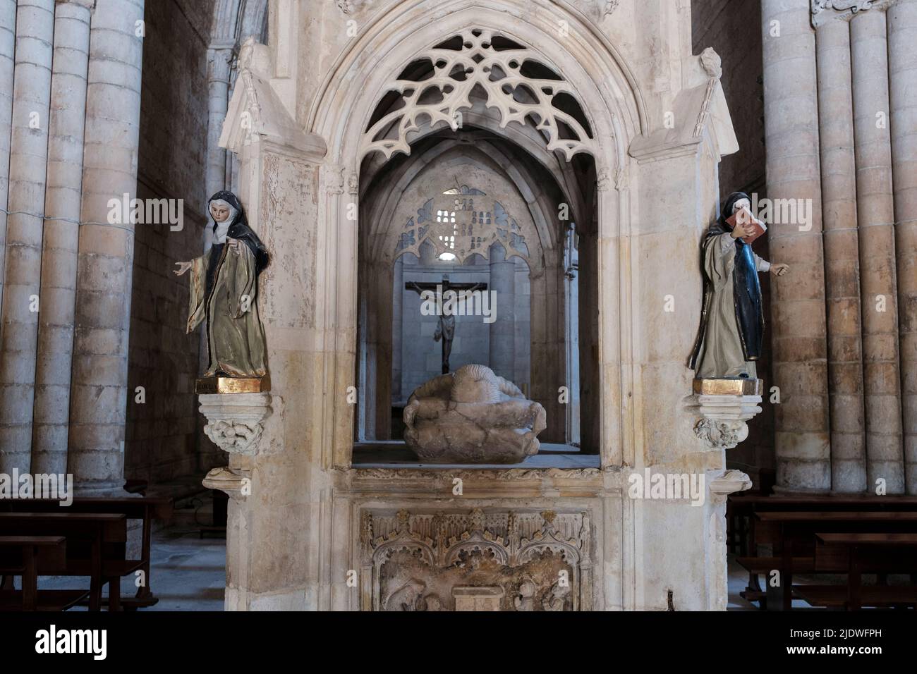 Spanien, Kirche San Nicolas de Bari. Grab San Juan de Ortega gewidmet. Stockfoto
