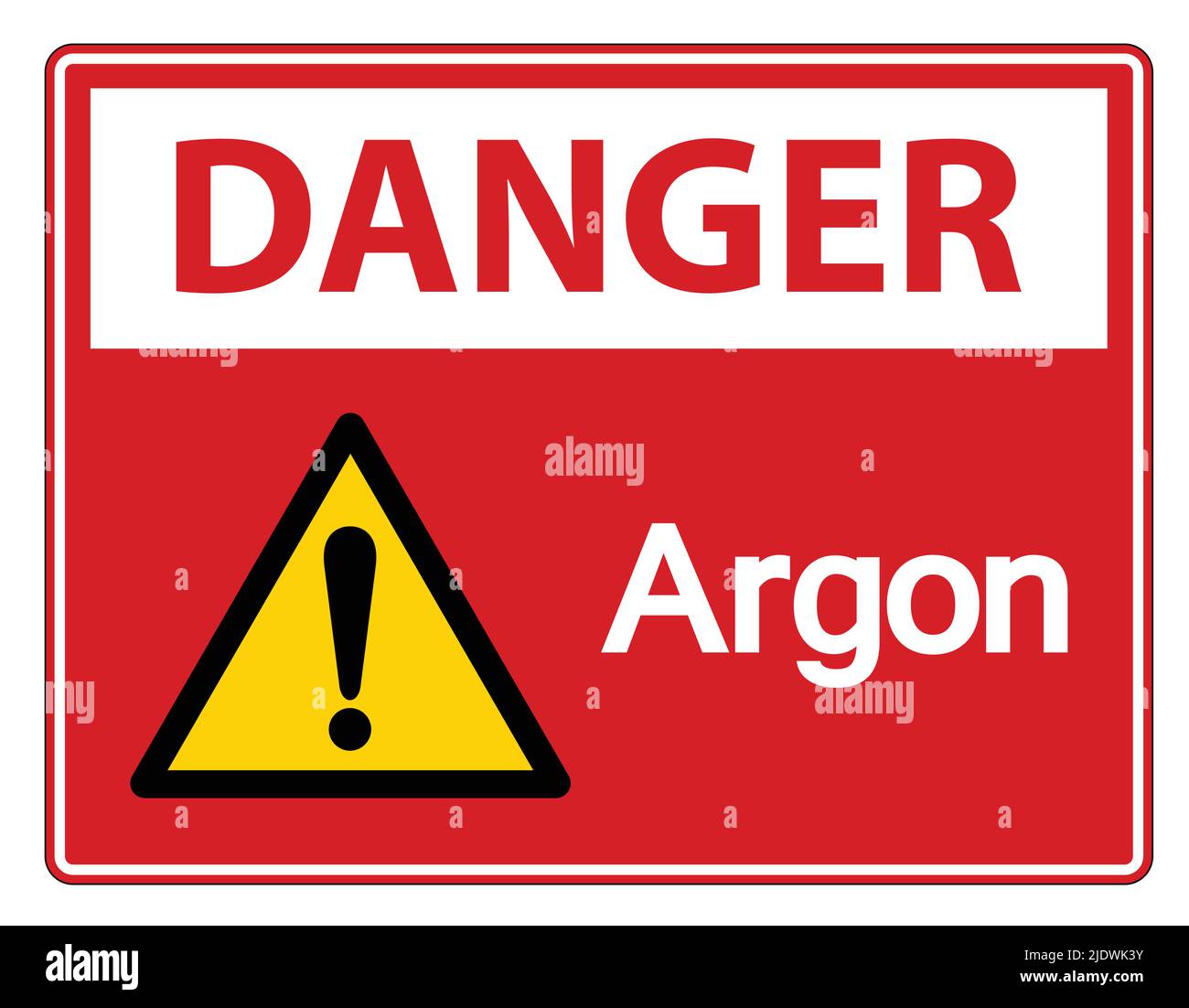 Gefahr Argon Symbol Zeichen Isolieren Auf Weißem Hintergrund, Vektor