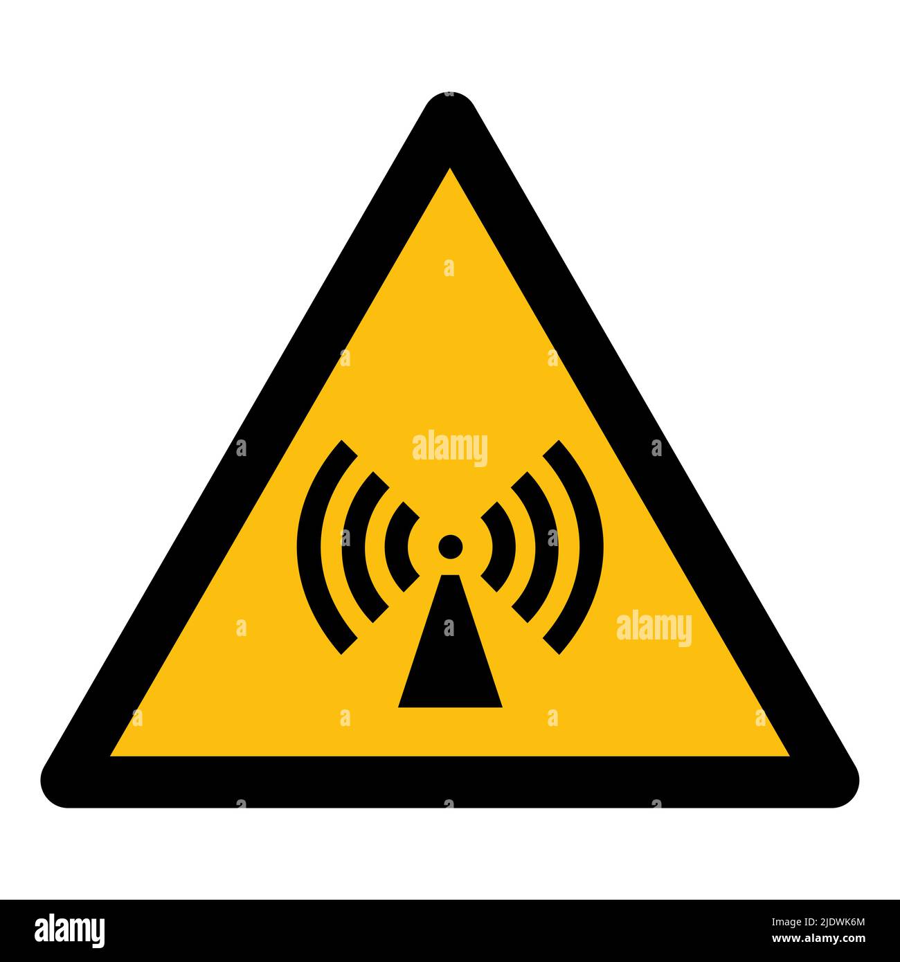 Vorsicht vor nicht ionisierender Strahlung Symbolschild Isolate auf weißem Hintergrund, Vektorgrafik EPS.10 Stock Vektor