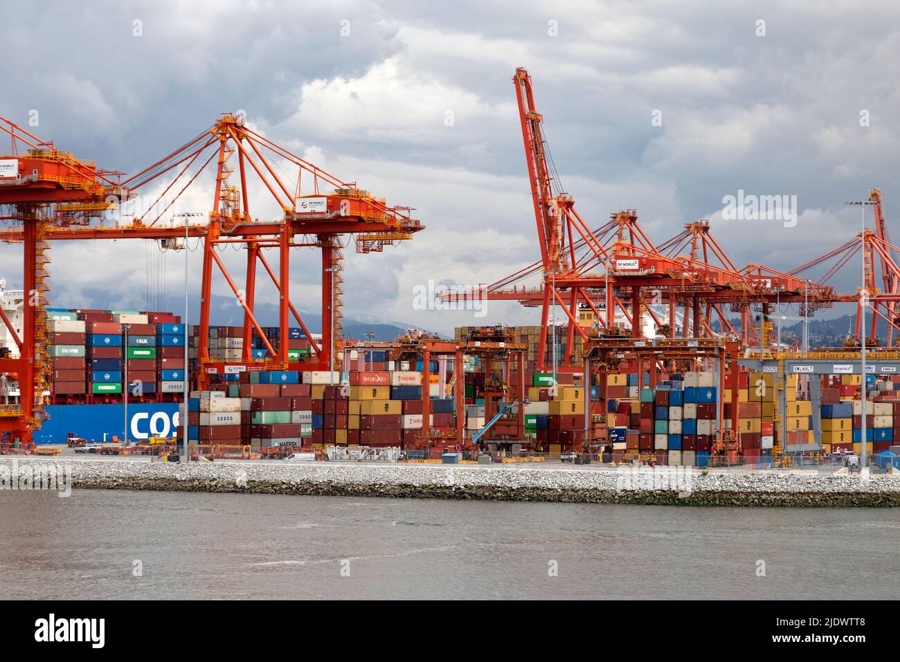 Containerhafen, Vancouver, Britisch-Kolumbien, Kanada, Nordamerika Stockfoto