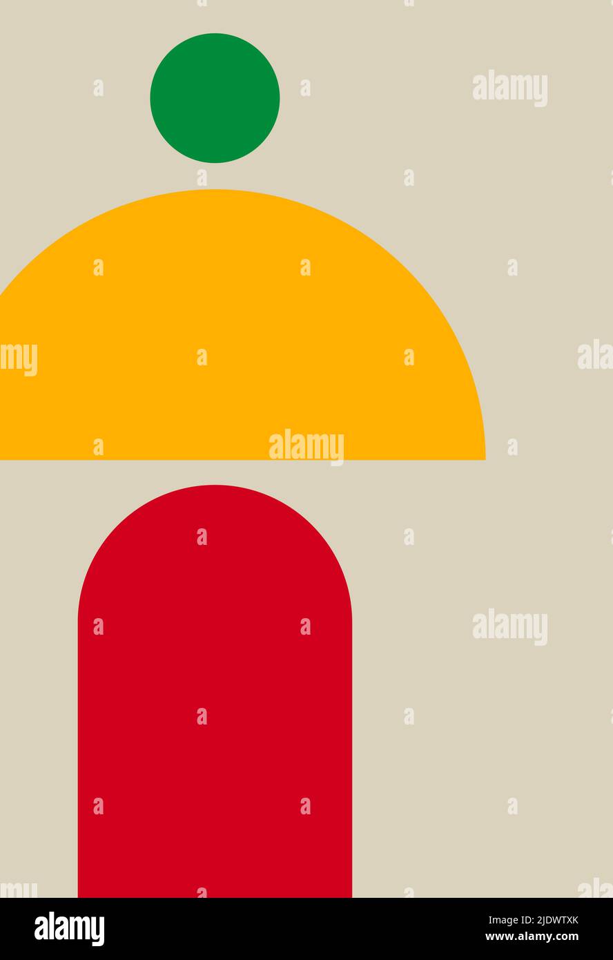 Moderne geometrische Kompositionen und Formen. Abstrakter moderner Hintergrund. Hintergründe mit geometrischen Formen. Wanddekoration im Boho-Stil. Minimalismus. Stock Vektor