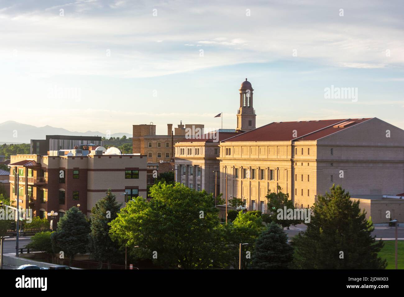 Tagsüber im Stadtzentrum von Pueblo, Colorado Stockfoto