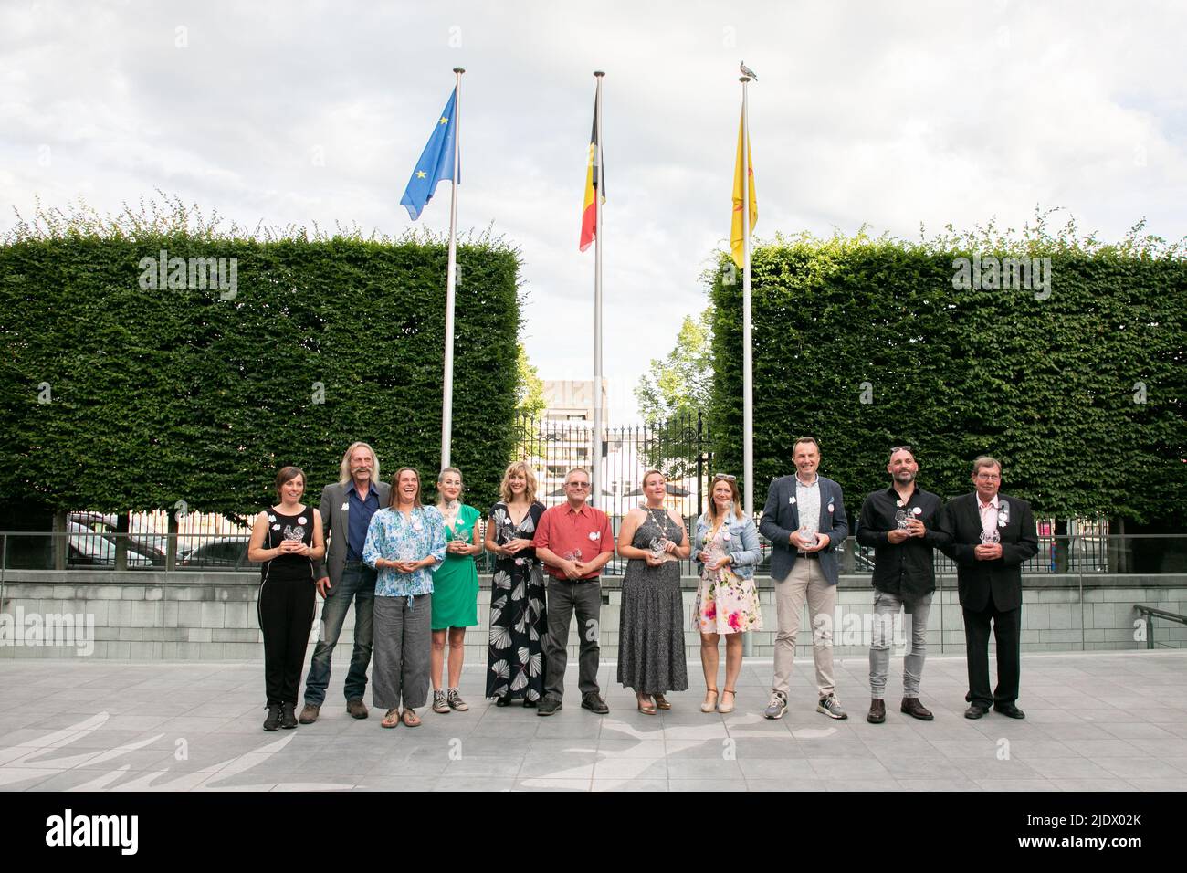 Die Abbildung zeigt eine Zeremonie zur Ehrung der Wallons-Talente, die vom Parlament der Wallonie in Namur ausgewählt wurden, Donnerstag, 23. Juni 2022. BELGA FOTO ANTHONY MALAGOLI Stockfoto