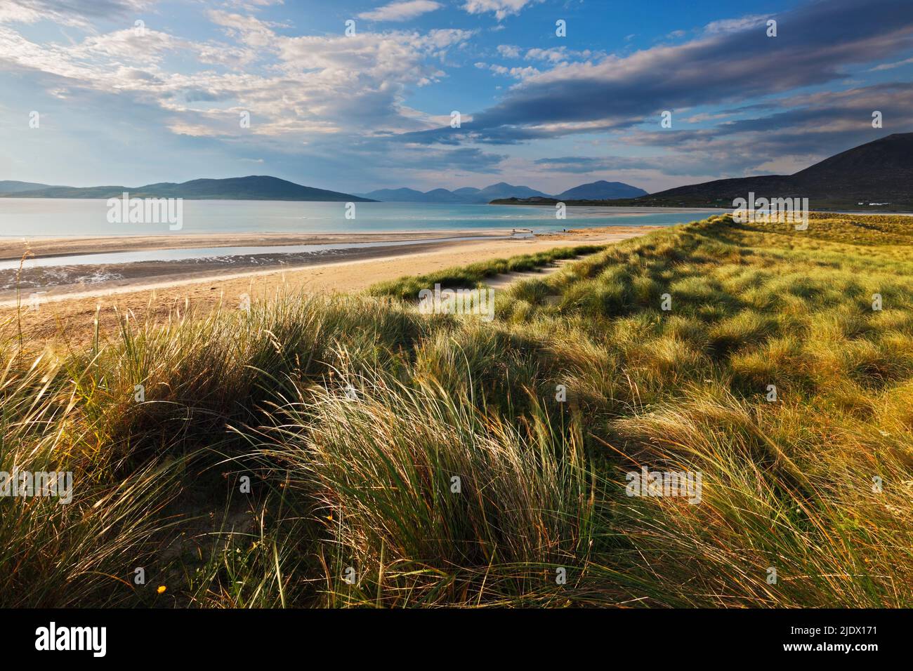 Dunes of Seilebost Beach auf der Isle of Harris, Western Isles, Outer Hebrides, Na h-Eileanan Siar, Schottland Stockfoto