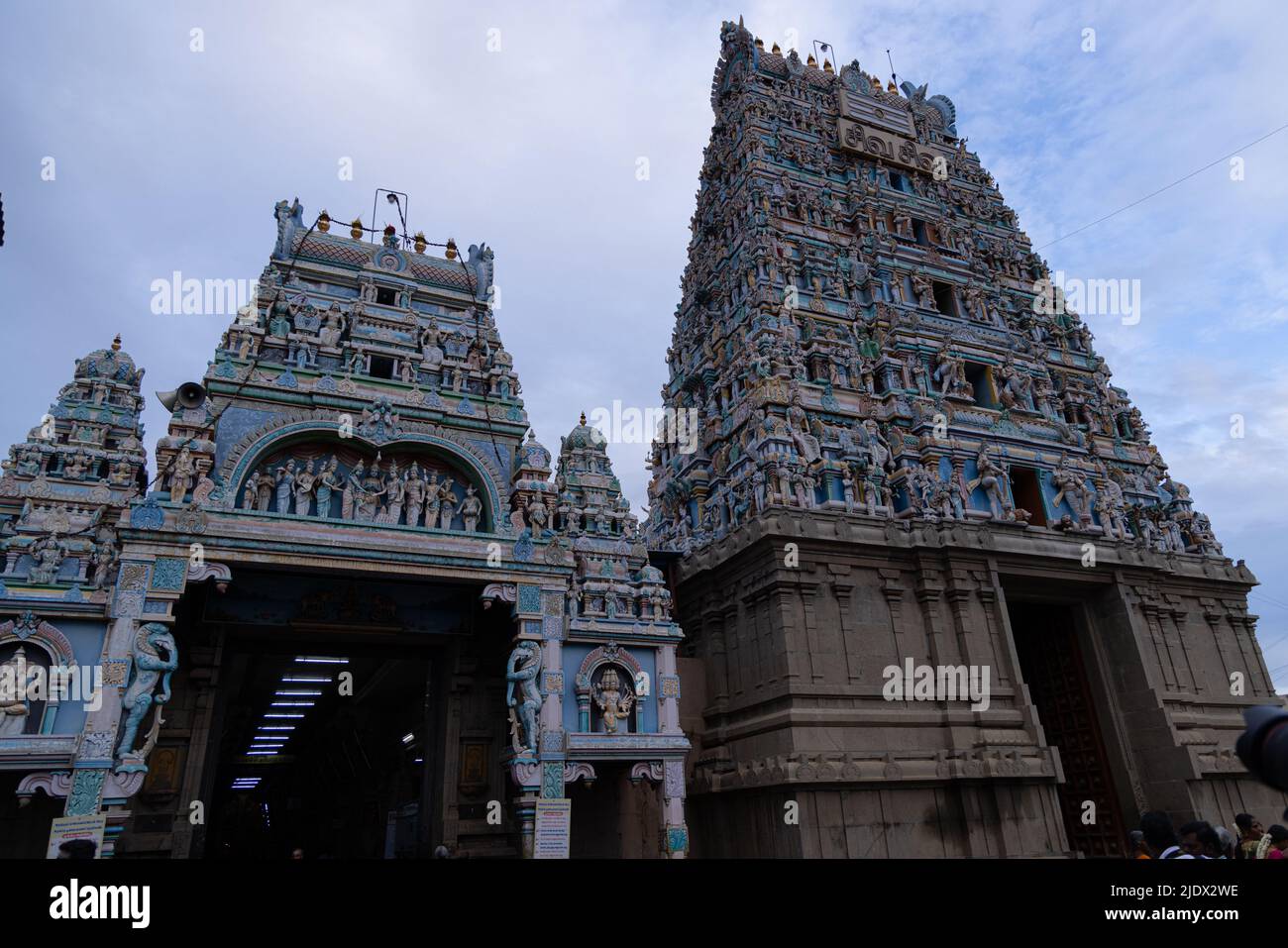 Kovilpatti, Tamilnadu Indien - Mai 16 2022: Shenbahavalli amman kovil oder Sri Poovanathar Swamy Tempel in kovilpatti Stockfoto