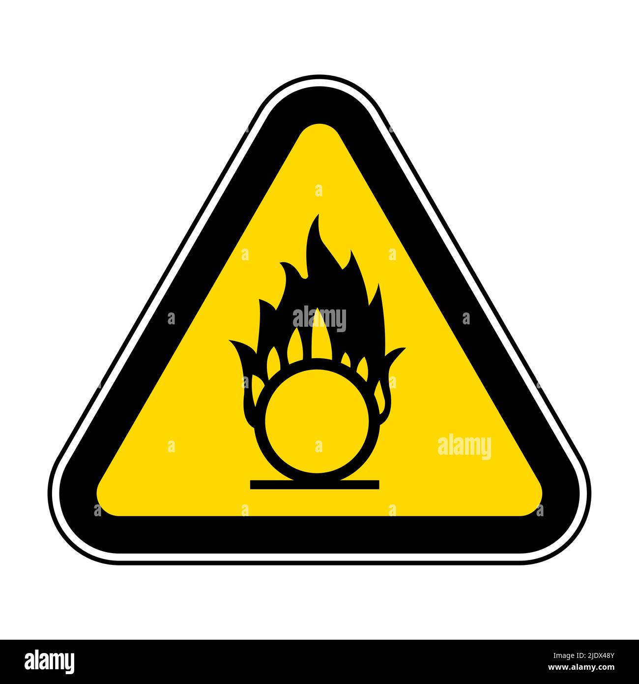 Vorsicht oxidierende Substanz Symbol isolieren auf weißem Hintergrund, Vektor-Illustration EPS.10 Stock Vektor