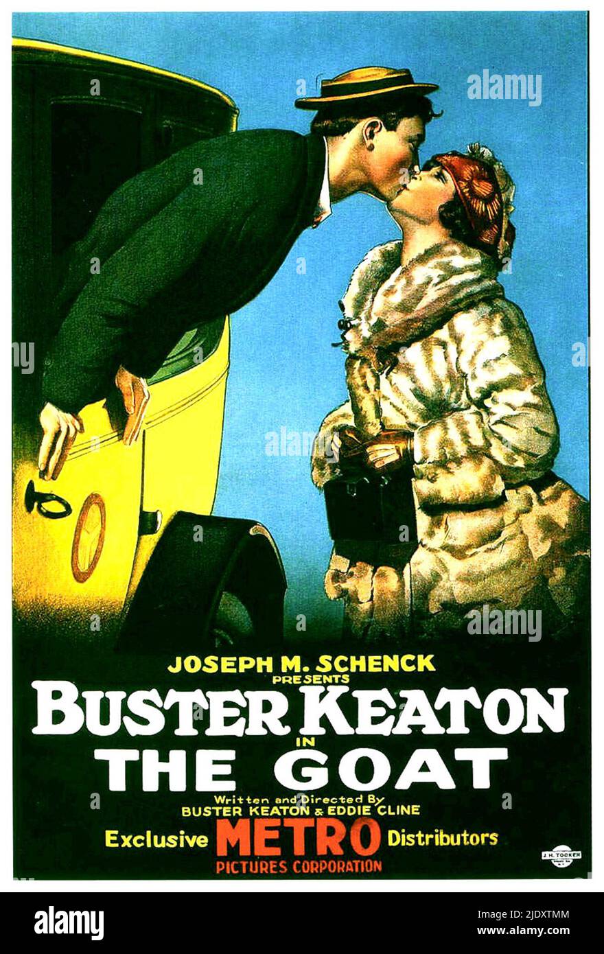 Ein Plakat für den Buster Keaton-Film The Goat von 1921. Stockfoto