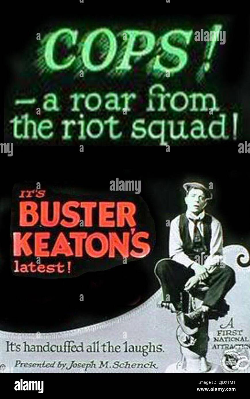 Ein Poster für den Buster Keaton Film Cops! 1920 Stockfoto