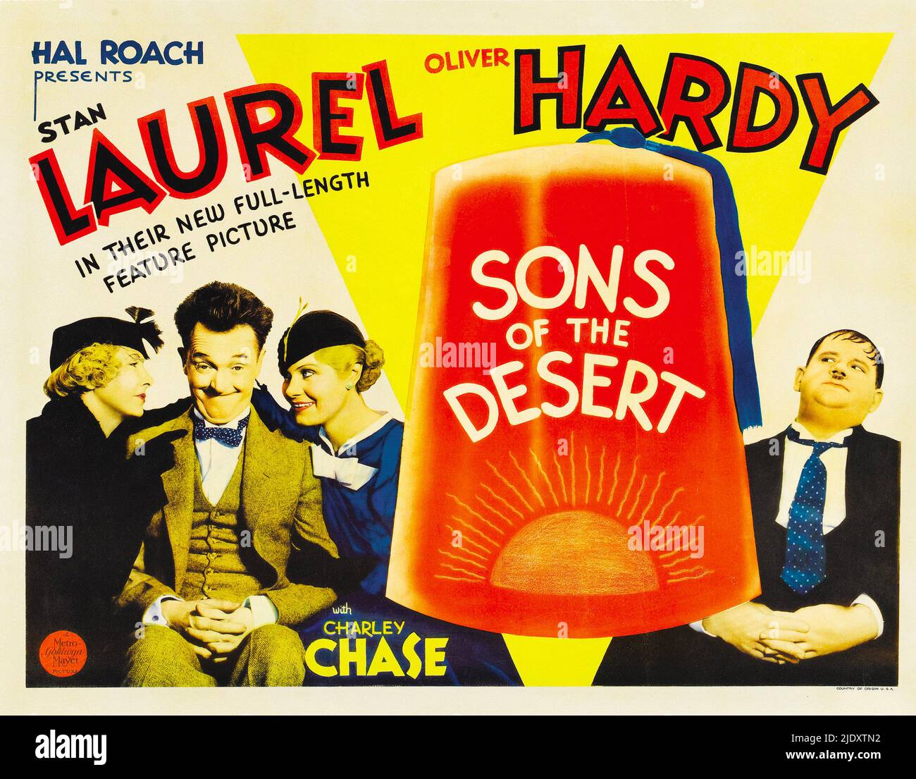 Ein Plakat für den Laurel und Hardy-Film Sons of the Desert von 1933. Stockfoto