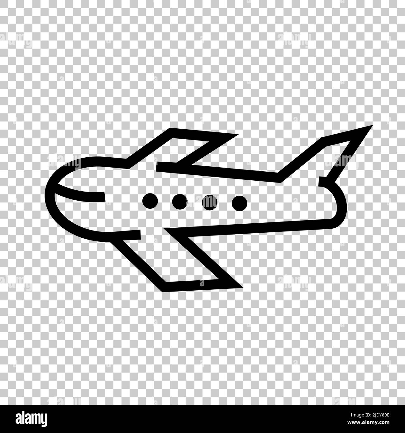 Flugzeugsymbol im Flug isoliert auf transparentem Hintergrund. Bearbeitbarer Vektor. Stock Vektor