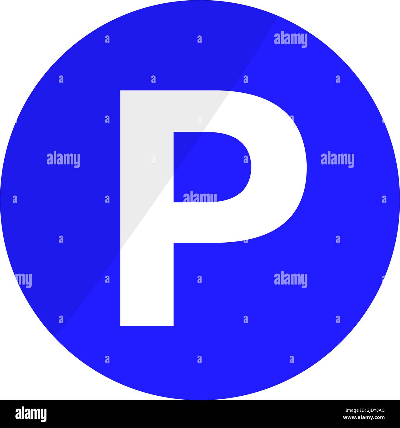 Einfacher runder Parkplatz und Fahrradparkschild. Bearbeitbarer Vektor. Stock Vektor