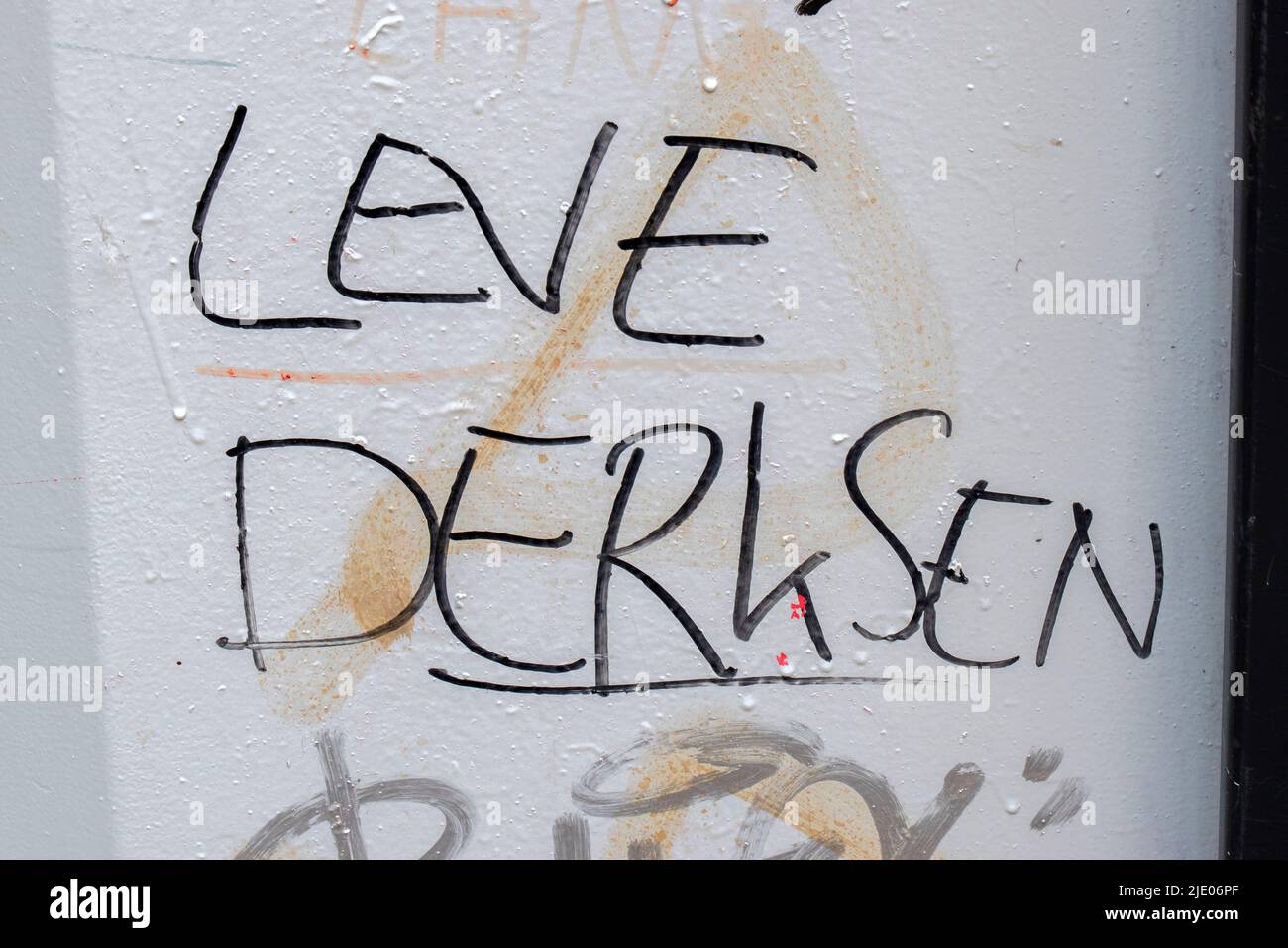 Graffiti Leve Derksen In Amsterdam, Niederlande 25-6-2022 Stockfoto
