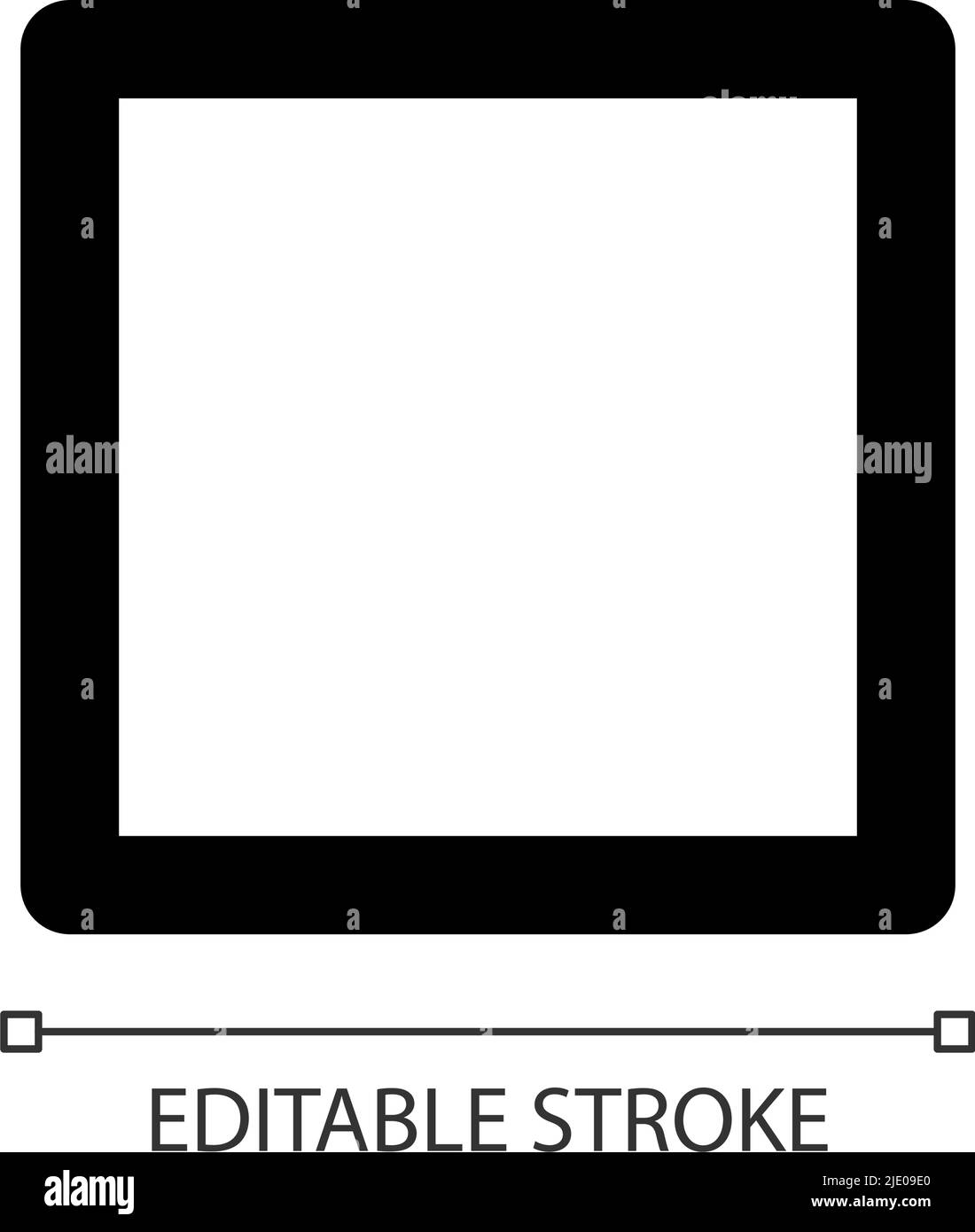 Stopp-Taste weißes lineares ui-Symbol Stock Vektor