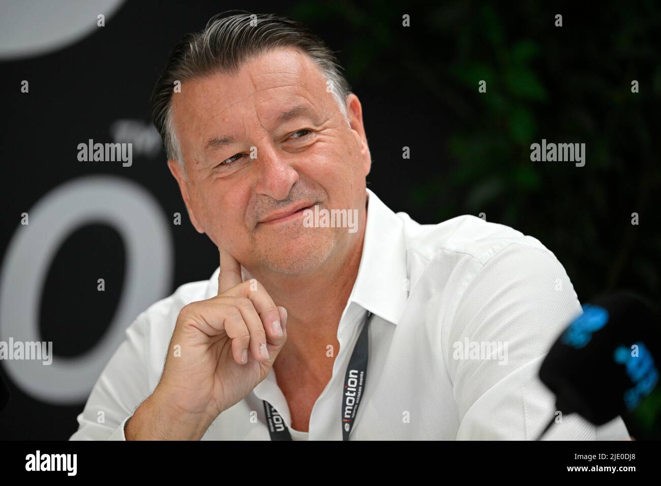 Tennis, Pressekonferenz PK, Turnierdirektor Edwin Weindorfer, BOSS Open, Weissenhof, Stuttgart, Baden-Württemberg, Deutschland Stockfoto