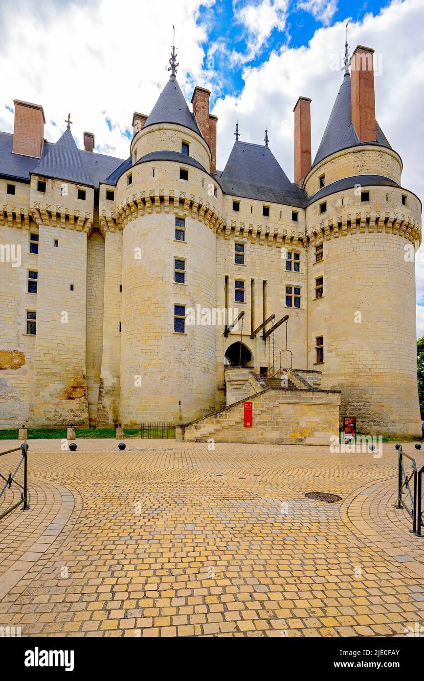 Château de Langeais, ein modisch elegantes gotisches Schloss aus dem 15.. Jahrhundert. Indre-et-Loire, Frankreich. Stockfoto