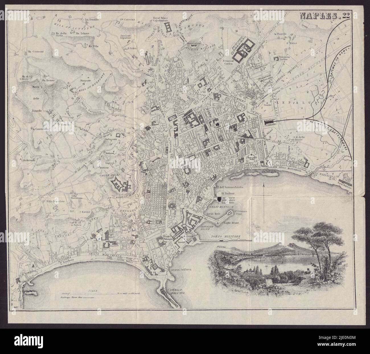 ITALIEN. Neapel. Napoli. Stadtplan 1882 alte antike Karte Stockfoto