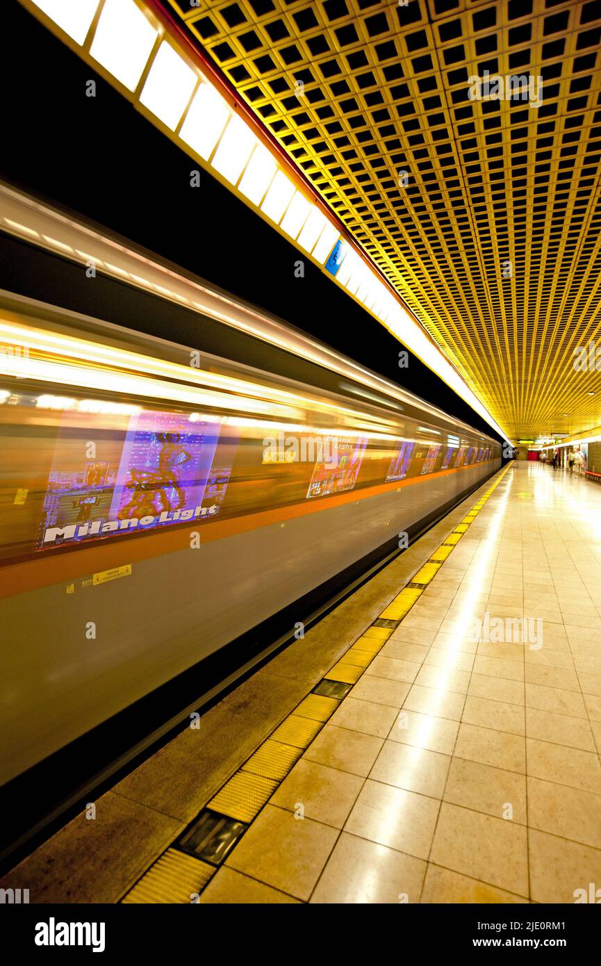 Mailand, U-Bahn. Stockfoto