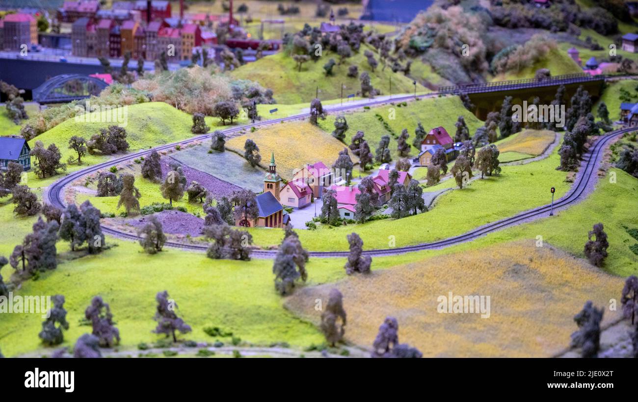 Eisenbahnkönigreich der Eisenbahn-Miniaturen Stockfoto